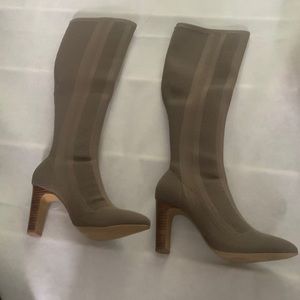 style charles womens stretch knit tall shaft pointed toe boots size 6